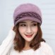 Rabbit Fur Knitted Wool Bucket Hat